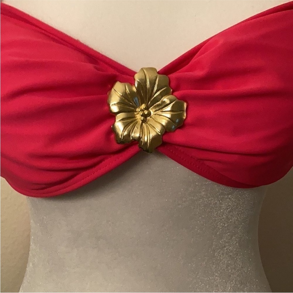 Xhilaration Pink Bikini Top with Gold Accent